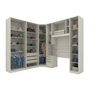 Ver imagem 3 de Quarto Casal Modulado Seletto 6 Peças (1 Armário Aéreo + 4 Guarda Roupas + 1 Complemento) Qcm70