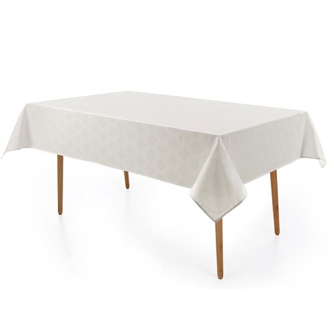 Toalha de Mesa Retangular 6 Lugares Sempre Limpa Zattar Branca Karsten
