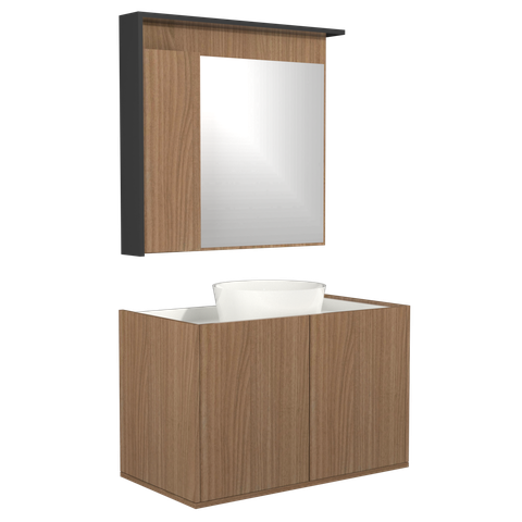 Conjunto Gabinete Suspenso para Banheiro Davi 80cm