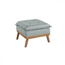 Ver imagem 2 de Puff Quadrado Linho Pillow Estofado Sala Quarto Pé Madeira Cinza