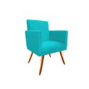 Ver imagem 1 de Poltrona Decorativa Bia Suede Azul Tifany Pés Madeira Mz Decor
