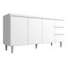 Balcão Armário Gabinete para Pia Andreia S/tampo 150cm 3 Portas 3 Gavetas Cinza Fosco - Ajl Móveis B - 1