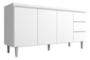 Ver imagem 1 de Balcão Armário Gabinete para Pia Andreia S/tampo 150cm 3 Portas 3 Gavetas Cinza Fosco - Ajl Móveis B