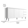 Balcão Armário Gabinete para Pia Andreia S/tampo 150cm 3 Portas 3 Gavetas Cinza Fosco - Ajl Móveis B - 2