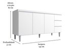 Ver imagem 2 de Balcão Armário Gabinete para Pia Andreia S/tampo 150cm 3 Portas 3 Gavetas Cinza Fosco - Ajl Móveis B