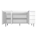 Ver imagem 3 de Balcão Armário Gabinete para Pia Andreia S/tampo 150cm 3 Portas 3 Gavetas Cinza Fosco - Ajl Móveis B