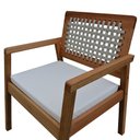 Ver imagem 6 de Poltrona Garden Madeira Maciça Assento Estofado Encosto Trançado Corda - Natural Acquablock Bege