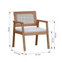 Ver imagem 2 de Poltrona Garden Madeira Maciça Assento Estofado Encosto Trançado Corda - Natural Acquablock Bege