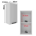 Ver imagem 2 de Armario Aereo 1 Porta 40 Cm Mdf Cz3315 Branco Tecno Mobili