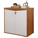 Ver imagem 1 de Balcão para Escritório com Chave Multiuso 2 Portas Unik A02 Freijó Branco - Lyam Decor