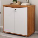 Ver imagem 2 de Balcão para Escritório com Chave Multiuso 2 Portas Unik A02 Freijó Branco - Lyam Decor