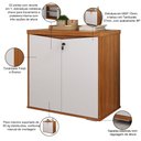 Ver imagem 3 de Balcão para Escritório com Chave Multiuso 2 Portas Unik A02 Freijó Branco - Lyam Decor