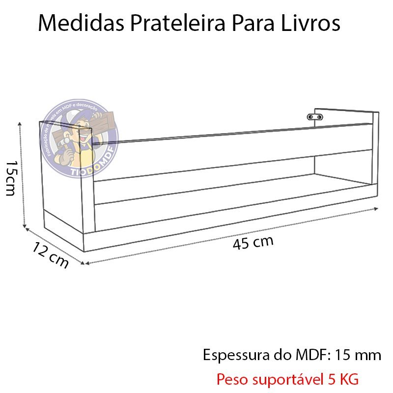 Kit 2 Prateleira Para Livros 40cm Branco Trava Azul - 2