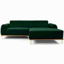 Ver imagem 2 de Sofá Molino 3 Lugares 230cm Chaise Esquerdo Pés Gold Veludo Verde - Nexta Casa