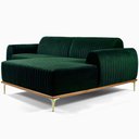 Ver imagem 1 de Sofá Molino 3 Lugares 230cm Chaise Esquerdo Pés Gold Veludo Verde - Nexta Casa