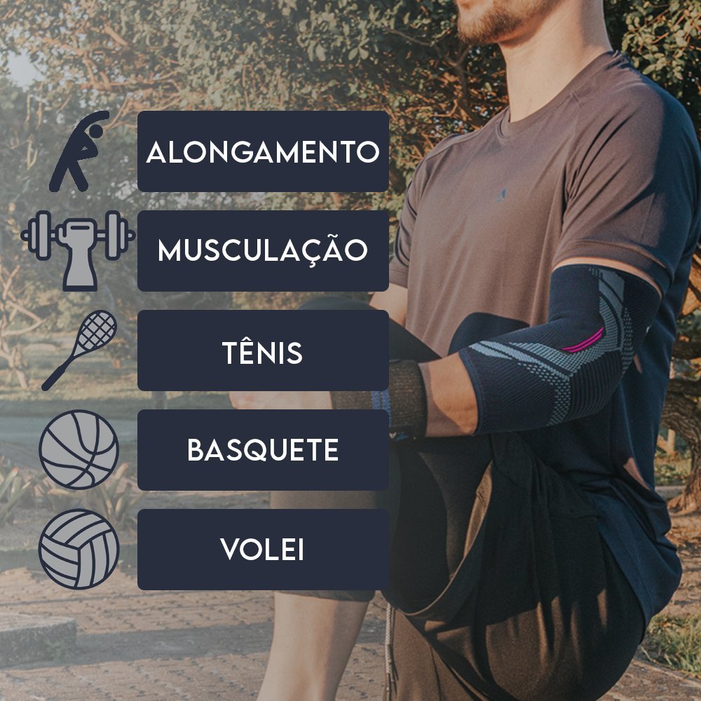 Cotoveleira de Compressão Sense Alasca - Estabilidade e proteção. Ideal para todo tipo de esporte.:X - 5