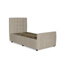 Ver imagem 2 de Cama com Cabeceira Solteiro Estofada Uvaia 90cm Suede:bege