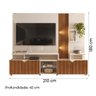 Estante Home Teather Para Tv Até 55" Com Led - 5
