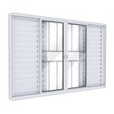 Ver imagem 1 de Janela Veneziana de Alumínio com Grade e 4 Folhas Móveis e 2 Fixas 100x150cm Lucasa Ideale Branco