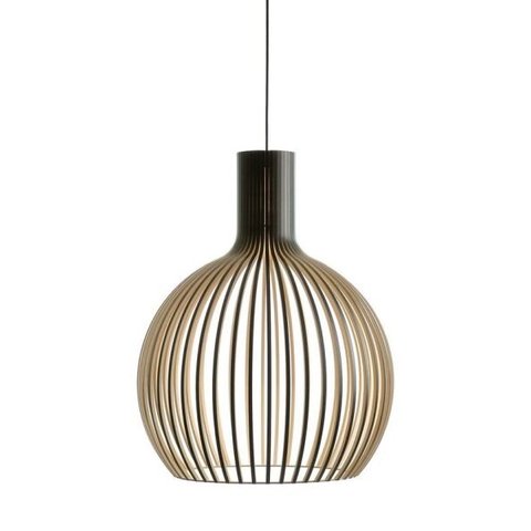 Luminária Teto tipo Pendente ESTOCOLMO MDF - Completa - Cor: Preta