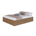 Ver imagem 2 de Cama Queen 162cm X 202cm Compartimento C/ Portas Basculantes Cor:mel