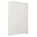 Ver imagem 4 de Cômoda com Porta e Guarda Roupa 4 Portas Infantil Zaki Branco Acetinado - Reller