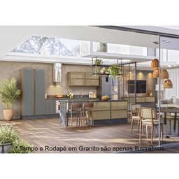 Cozinha Modulada 10 Peças Em MDF Kali Premium CJ10 Carvalho Rust Chumbo Nicioli - 12 Cozinha Modulada 10 Peças Em MDF Kali Premium CJ10 Carvalho Rust Chumbo Nicioli - 12