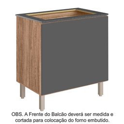 Cozinha Modulada 10 Peças Em MDF Kali Premium CJ10 Carvalho Rust Chumbo Nicioli - 5 Cozinha Modulada 10 Peças Em MDF Kali Premium CJ10 Carvalho Rust Chumbo Nicioli - 5