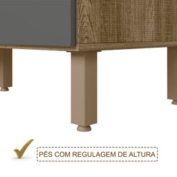 Cozinha Modulada 10 Peças Em MDF Kali Premium CJ10 Carvalho Rust Chumbo Nicioli - 10 Cozinha Modulada 10 Peças Em MDF Kali Premium CJ10 Carvalho Rust Chumbo Nicioli - 10