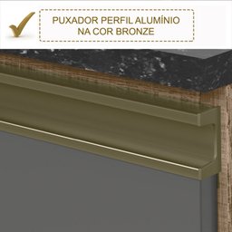 Cozinha Modulada 10 Peças Em MDF Kali Premium CJ10 Carvalho Rust Chumbo Nicioli - 7 Cozinha Modulada 10 Peças Em MDF Kali Premium CJ10 Carvalho Rust Chumbo Nicioli - 7