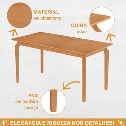 Mesa Alegra 4 Cadeiras Jade 1,20m Linho Bege Jcm - Cinamomo - 7