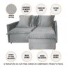 Sofá Cama Bipartido Bérgamo Linho Grafite 1,94m - 10