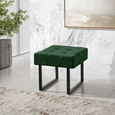 Banqueta Pés de Ferro Sala Quarto Moderna Luxo - Verde