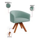 Ver imagem 3 de Poltrona Sala Decorativa Kit 2 Arielle Giratória Madeira Mm35 Cotelê Ext/veludo D03 - D’Rossi