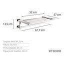 Ver imagem 3 de Toalheiro Rack 60 Cm Inox - Kromus Rt0308