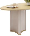 Ver imagem 7 de Mesa para Sala de Jantar 218cm com Tampo Elipse Orgânico com Vidro Liz Branco/Off White/Dourado