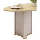 Ver imagem 7 de Mesa para Sala de Jantar 218cm com Tampo Elipse Orgânico com Vidro Liz Branco/Off White/Dourado