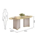 Ver imagem 4 de Mesa para Sala de Jantar 218cm com Tampo Elipse Orgânico com Vidro Liz Branco/Off White/Dourado