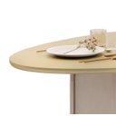 Ver imagem 6 de Mesa para Sala de Jantar 218cm com Tampo Elipse Orgânico com Vidro Liz Branco/Off White/Dourado