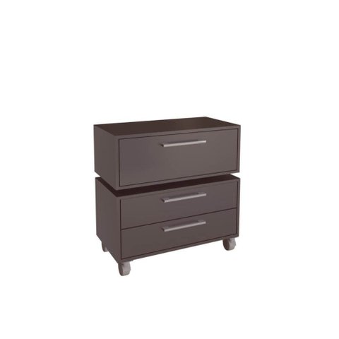 Gabinete Suspenso 80cm Alice Grafite com Balcão e 2 Gavetas com 1 Basculante para Banheiro sem Cuba