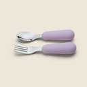 Ver imagem 1 de Kit de Talheres C/ 2 Peças Silicone e Inox Lilás - A\casa