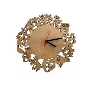 Relógio Mdf Cru 3mm Gravado Floresta Sala Quarto Escritório