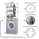 Ver imagem 4 de Estante Organizadora para Lavanderia 3 Prateleiras P1065 Branco Pp Milani Store