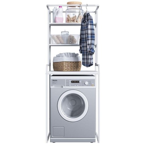 Estante Organizadora para Lavanderia 3 Prateleiras P1065 Branco Pp Milani Store