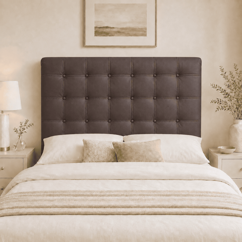 Cabeceira Ana Estofada Corino p/ Cama Box Casal King 195cm Quarto