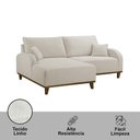 Ver imagem 4 de Sofá Albano Linho 185cm Chaise Lado Esquerdo Meu Sofá Online A302 Linho Branco