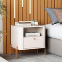 Ver imagem 1 de Mesa de Cabeceira Vista Serena 1 Gaveta MDF Off White Bechara Móveis