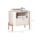 Ver imagem 2 de Mesa de Cabeceira Vista Serena 1 Gaveta MDF Off White Bechara Móveis