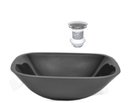 Ver imagem 1 de CUBA DE VIDRO QUADRADA 35CM PRETO + VALVULA CLICK