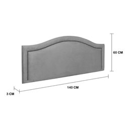 Cabeceira Casal Provençal Luxo Estofada com Tachas - Veludo Cinza - 2
